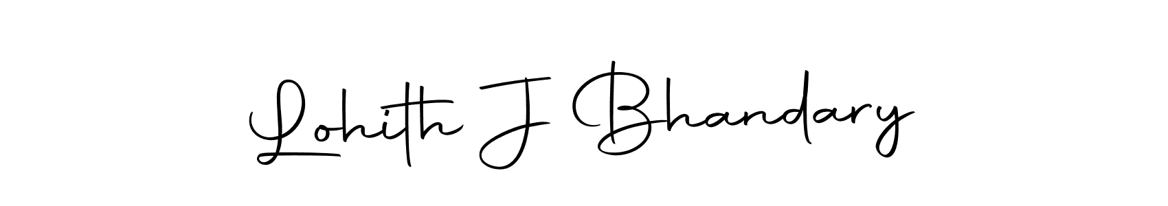 How to make Lohith J Bhandary name signature. Use Autography-DOLnW style for creating short signs online. This is the latest handwritten sign. Lohith J Bhandary signature style 10 images and pictures png