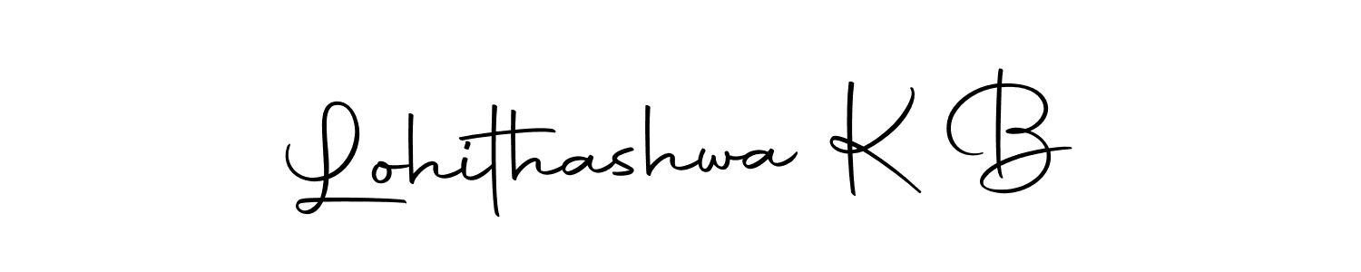 How to make Lohithashwa K B name signature. Use Autography-DOLnW style for creating short signs online. This is the latest handwritten sign. Lohithashwa K B signature style 10 images and pictures png