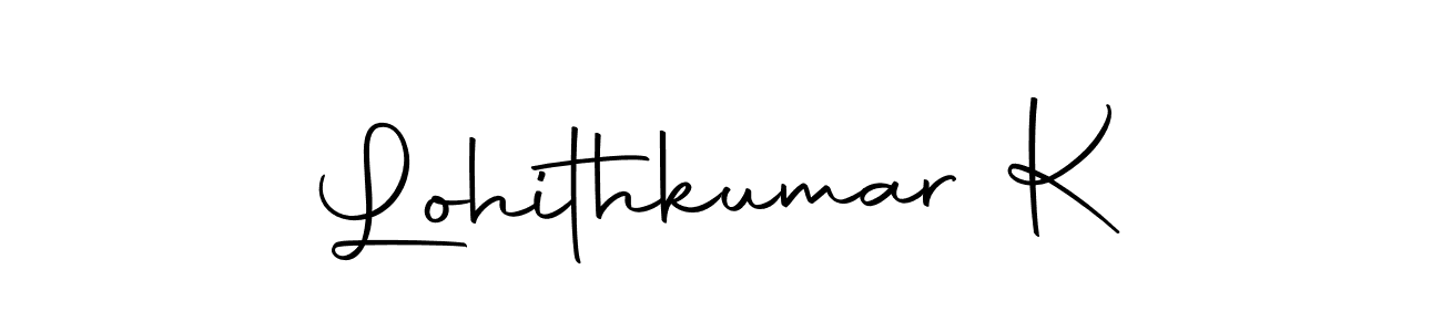 How to make Lohithkumar K name signature. Use Autography-DOLnW style for creating short signs online. This is the latest handwritten sign. Lohithkumar K signature style 10 images and pictures png