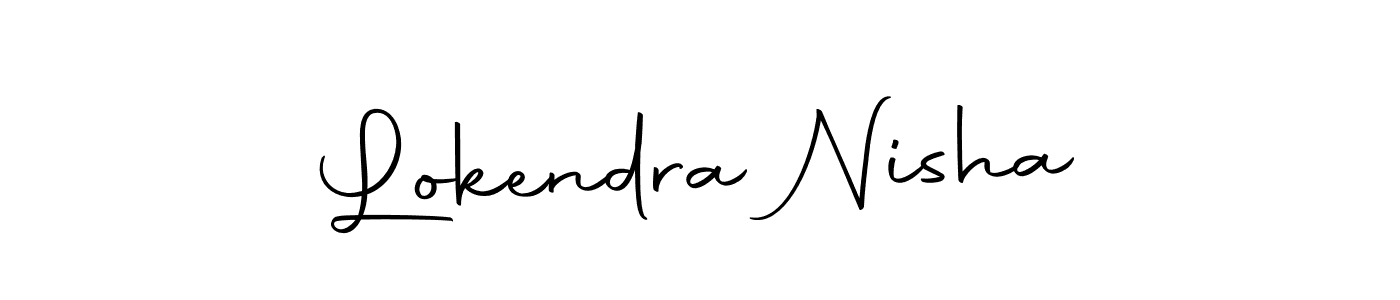 How to make Lokendra Nisha name signature. Use Autography-DOLnW style for creating short signs online. This is the latest handwritten sign. Lokendra Nisha signature style 10 images and pictures png