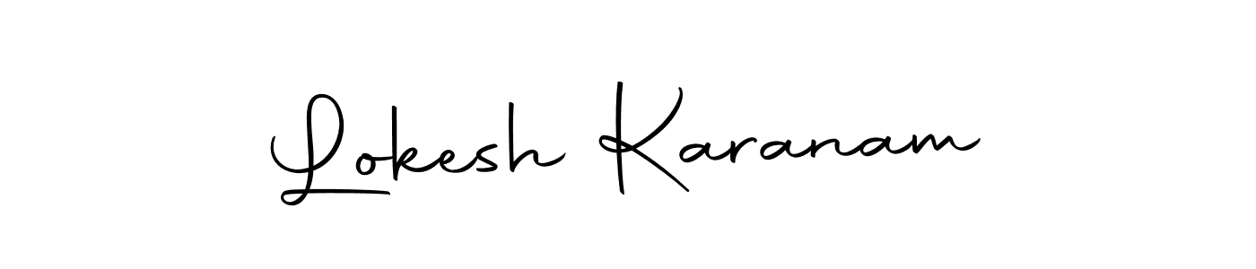 How to make Lokesh Karanam name signature. Use Autography-DOLnW style for creating short signs online. This is the latest handwritten sign. Lokesh Karanam signature style 10 images and pictures png