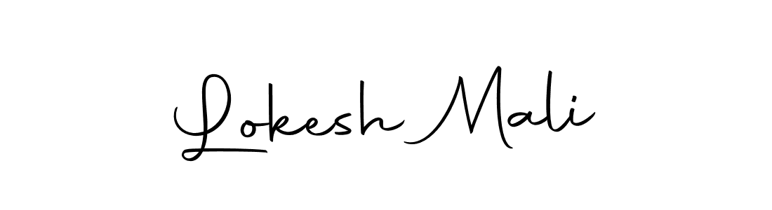 How to make Lokesh Mali name signature. Use Autography-DOLnW style for creating short signs online. This is the latest handwritten sign. Lokesh Mali signature style 10 images and pictures png
