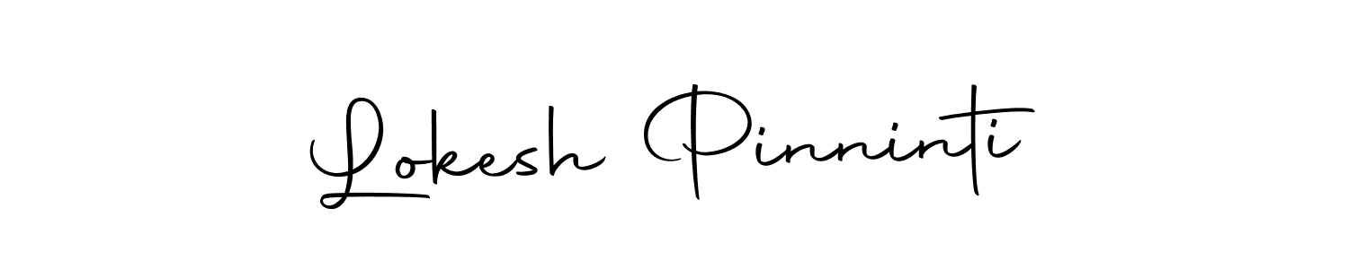 How to make Lokesh Pinninti name signature. Use Autography-DOLnW style for creating short signs online. This is the latest handwritten sign. Lokesh Pinninti signature style 10 images and pictures png