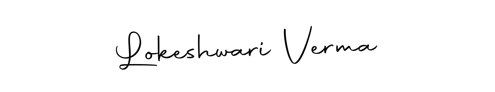 Create a beautiful signature design for name Lokeshwari Verma. With this signature (Autography-DOLnW) fonts, you can make a handwritten signature for free. Lokeshwari Verma signature style 10 images and pictures png