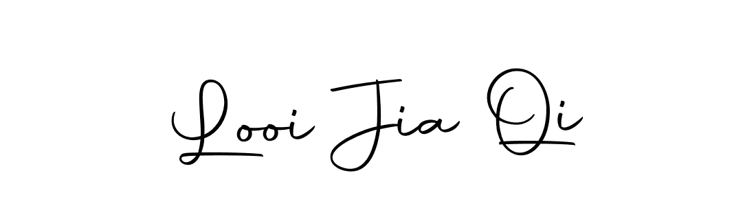 Autography-DOLnW is a professional signature style that is perfect for those who want to add a touch of class to their signature. It is also a great choice for those who want to make their signature more unique. Get Looi Jia Qi name to fancy signature for free. Looi Jia Qi signature style 10 images and pictures png