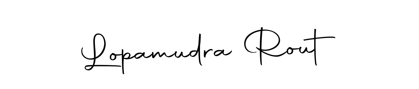 Create a beautiful signature design for name Lopamudra Rout. With this signature (Autography-DOLnW) fonts, you can make a handwritten signature for free. Lopamudra Rout signature style 10 images and pictures png