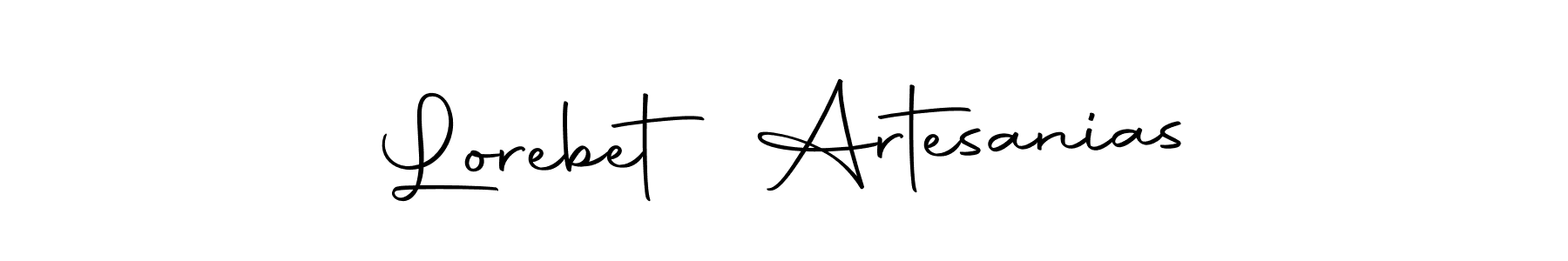 How to make Lorebet Artesanias name signature. Use Autography-DOLnW style for creating short signs online. This is the latest handwritten sign. Lorebet Artesanias signature style 10 images and pictures png