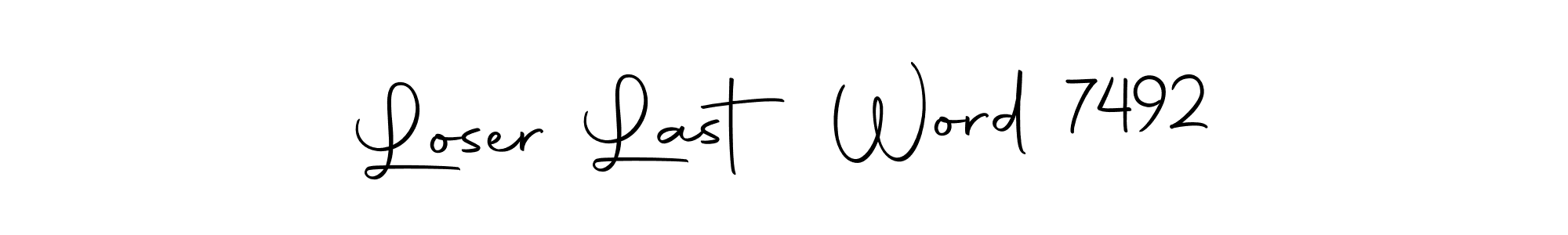 How to make Loser Last Word 7492 name signature. Use Autography-DOLnW style for creating short signs online. This is the latest handwritten sign. Loser Last Word 7492 signature style 10 images and pictures png