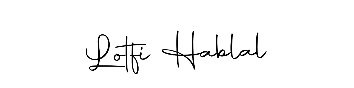 How to make Lotfi Hablal name signature. Use Autography-DOLnW style for creating short signs online. This is the latest handwritten sign. Lotfi Hablal signature style 10 images and pictures png