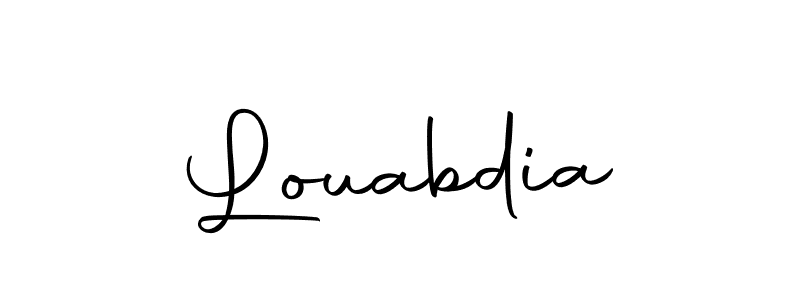Create a beautiful signature design for name Louabdia. With this signature (Autography-DOLnW) fonts, you can make a handwritten signature for free. Louabdia signature style 10 images and pictures png