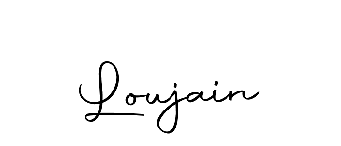 Create a beautiful signature design for name Loujain. With this signature (Autography-DOLnW) fonts, you can make a handwritten signature for free. Loujain signature style 10 images and pictures png