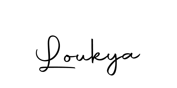 Use a signature maker to create a handwritten signature online. With this signature software, you can design (Autography-DOLnW) your own signature for name Loukya. Loukya signature style 10 images and pictures png