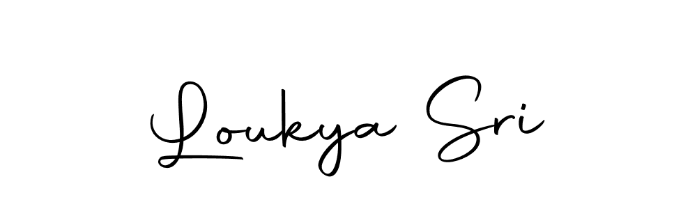 You should practise on your own different ways (Autography-DOLnW) to write your name (Loukya Sri) in signature. don't let someone else do it for you. Loukya Sri signature style 10 images and pictures png