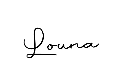 Use a signature maker to create a handwritten signature online. With this signature software, you can design (Autography-DOLnW) your own signature for name Louna. Louna signature style 10 images and pictures png