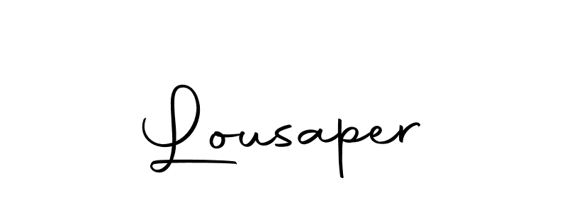 Use a signature maker to create a handwritten signature online. With this signature software, you can design (Autography-DOLnW) your own signature for name Lousaper. Lousaper signature style 10 images and pictures png