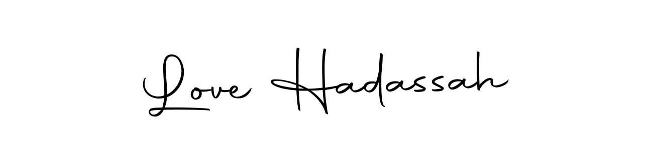 How to make Love Hadassah name signature. Use Autography-DOLnW style for creating short signs online. This is the latest handwritten sign. Love Hadassah signature style 10 images and pictures png