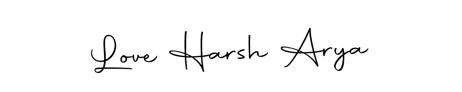 How to make Love Harsh Arya name signature. Use Autography-DOLnW style for creating short signs online. This is the latest handwritten sign. Love Harsh Arya signature style 10 images and pictures png