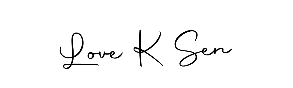 Use a signature maker to create a handwritten signature online. With this signature software, you can design (Autography-DOLnW) your own signature for name Love K Sen. Love K Sen signature style 10 images and pictures png