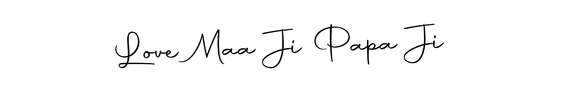 The best way (Autography-DOLnW) to make a short signature is to pick only two or three words in your name. The name Love Maa Ji Papa Ji include a total of six letters. For converting this name. Love Maa Ji Papa Ji signature style 10 images and pictures png
