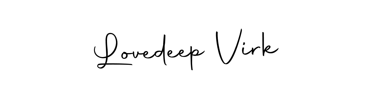 Create a beautiful signature design for name Lovedeep Virk. With this signature (Autography-DOLnW) fonts, you can make a handwritten signature for free. Lovedeep Virk signature style 10 images and pictures png