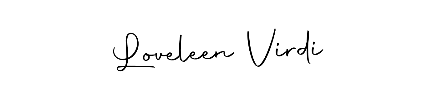 How to make Loveleen Virdi name signature. Use Autography-DOLnW style for creating short signs online. This is the latest handwritten sign. Loveleen Virdi signature style 10 images and pictures png