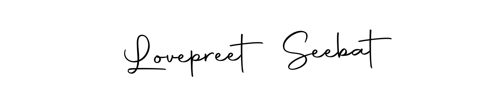 It looks lik you need a new signature style for name Lovepreet Seebat. Design unique handwritten (Autography-DOLnW) signature with our free signature maker in just a few clicks. Lovepreet Seebat signature style 10 images and pictures png