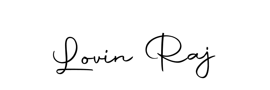 How to make Lovin Raj name signature. Use Autography-DOLnW style for creating short signs online. This is the latest handwritten sign. Lovin Raj signature style 10 images and pictures png