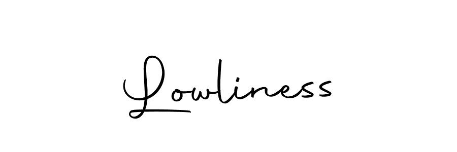 Create a beautiful signature design for name Lowliness. With this signature (Autography-DOLnW) fonts, you can make a handwritten signature for free. Lowliness signature style 10 images and pictures png