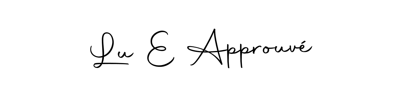 Make a beautiful signature design for name Lu E Approuvé. With this signature (Autography-DOLnW) style, you can create a handwritten signature for free. Lu E Approuvé signature style 10 images and pictures png