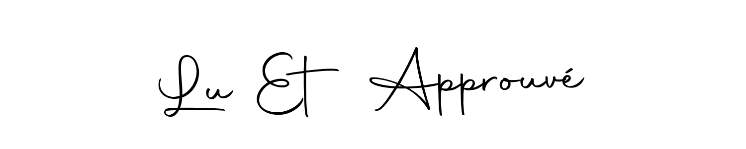 This is the best signature style for the Lu Et Approuvé name. Also you like these signature font (Autography-DOLnW). Mix name signature. Lu Et Approuvé signature style 10 images and pictures png