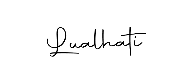 The best way (Autography-DOLnW) to make a short signature is to pick only two or three words in your name. The name Lualhati include a total of six letters. For converting this name. Lualhati signature style 10 images and pictures png