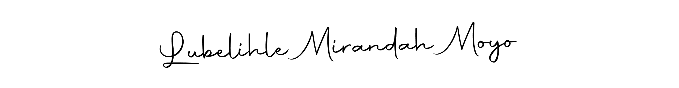 The best way (Autography-DOLnW) to make a short signature is to pick only two or three words in your name. The name Lubelihle Mirandah Moyo include a total of six letters. For converting this name. Lubelihle Mirandah Moyo signature style 10 images and pictures png