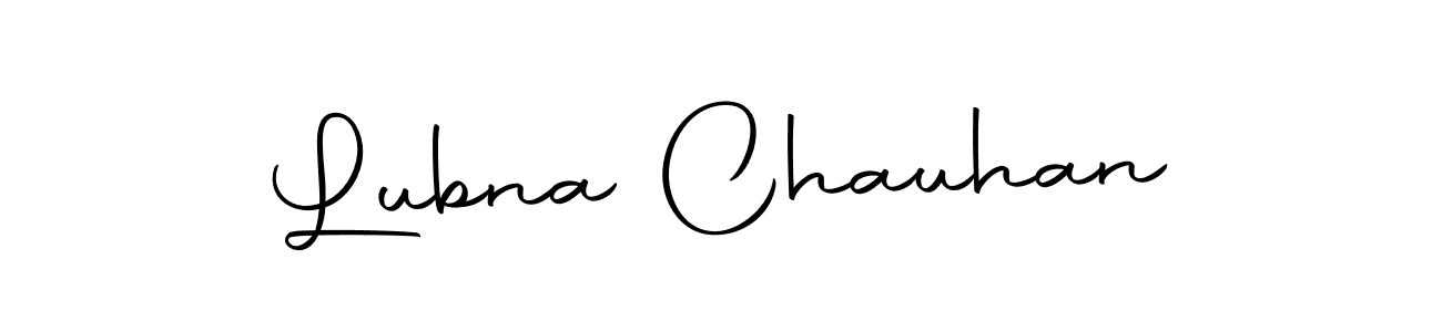 How to make Lubna Chauhan name signature. Use Autography-DOLnW style for creating short signs online. This is the latest handwritten sign. Lubna Chauhan signature style 10 images and pictures png