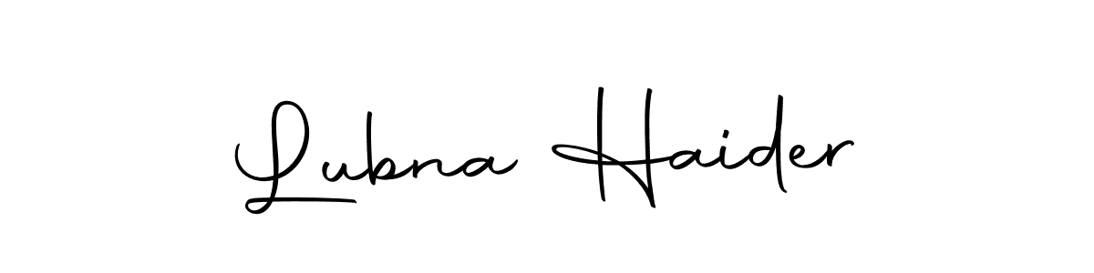 Lubna Haider stylish signature style. Best Handwritten Sign (Autography-DOLnW) for my name. Handwritten Signature Collection Ideas for my name Lubna Haider. Lubna Haider signature style 10 images and pictures png