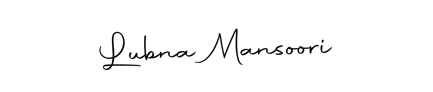 How to make Lubna Mansoori signature? Autography-DOLnW is a professional autograph style. Create handwritten signature for Lubna Mansoori name. Lubna Mansoori signature style 10 images and pictures png