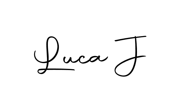 How to make Luca J name signature. Use Autography-DOLnW style for creating short signs online. This is the latest handwritten sign. Luca J signature style 10 images and pictures png