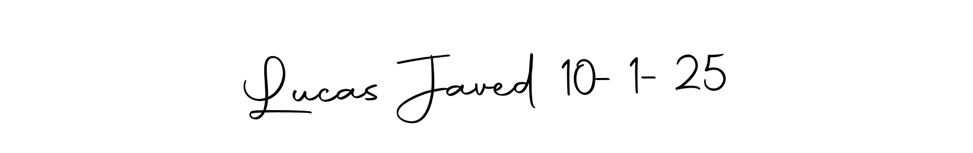 How to make Lucas Javed 10-1-25 name signature. Use Autography-DOLnW style for creating short signs online. This is the latest handwritten sign. Lucas Javed 10-1-25 signature style 10 images and pictures png