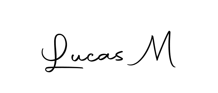 How to make Lucas M name signature. Use Autography-DOLnW style for creating short signs online. This is the latest handwritten sign. Lucas M signature style 10 images and pictures png