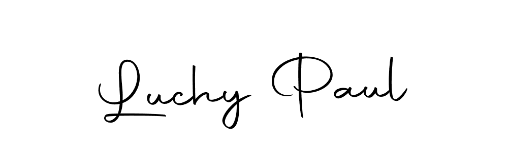 Design your own signature with our free online signature maker. With this signature software, you can create a handwritten (Autography-DOLnW) signature for name Luchy Paul. Luchy Paul signature style 10 images and pictures png