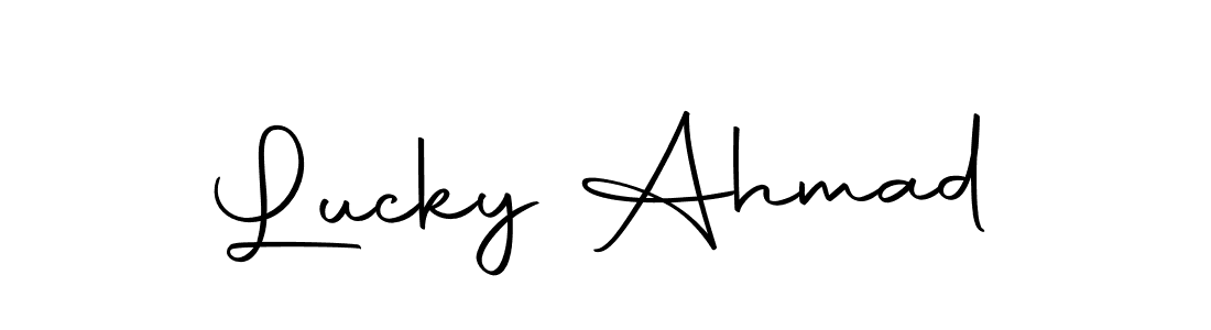 It looks lik you need a new signature style for name Lucky Ahmad. Design unique handwritten (Autography-DOLnW) signature with our free signature maker in just a few clicks. Lucky Ahmad signature style 10 images and pictures png