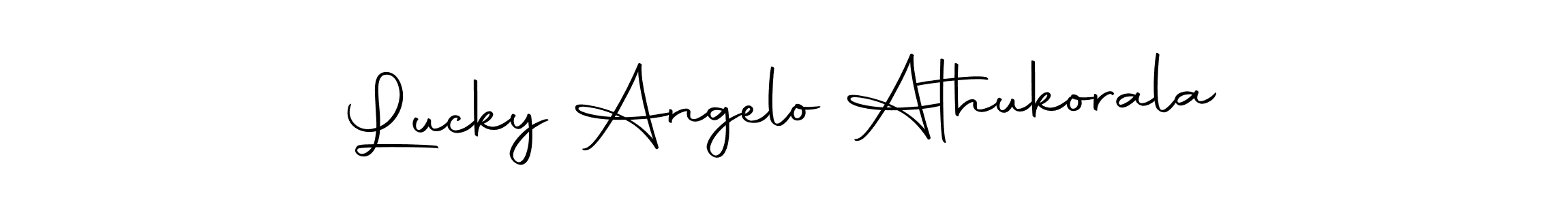 You should practise on your own different ways (Autography-DOLnW) to write your name (Lucky Angelo Athukorala) in signature. don't let someone else do it for you. Lucky Angelo Athukorala signature style 10 images and pictures png