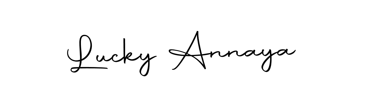 Make a beautiful signature design for name Lucky Annaya. With this signature (Autography-DOLnW) style, you can create a handwritten signature for free. Lucky Annaya signature style 10 images and pictures png