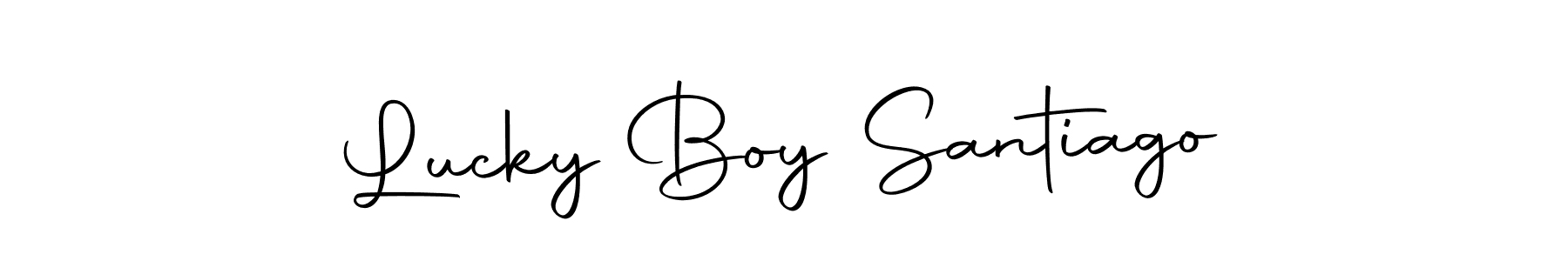 Also we have Lucky Boy Santiago name is the best signature style. Create professional handwritten signature collection using Autography-DOLnW autograph style. Lucky Boy Santiago signature style 10 images and pictures png