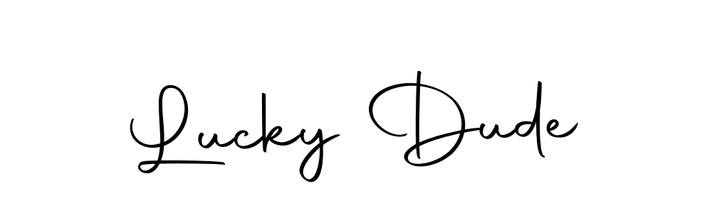 Lucky Dude stylish signature style. Best Handwritten Sign (Autography-DOLnW) for my name. Handwritten Signature Collection Ideas for my name Lucky Dude. Lucky Dude signature style 10 images and pictures png