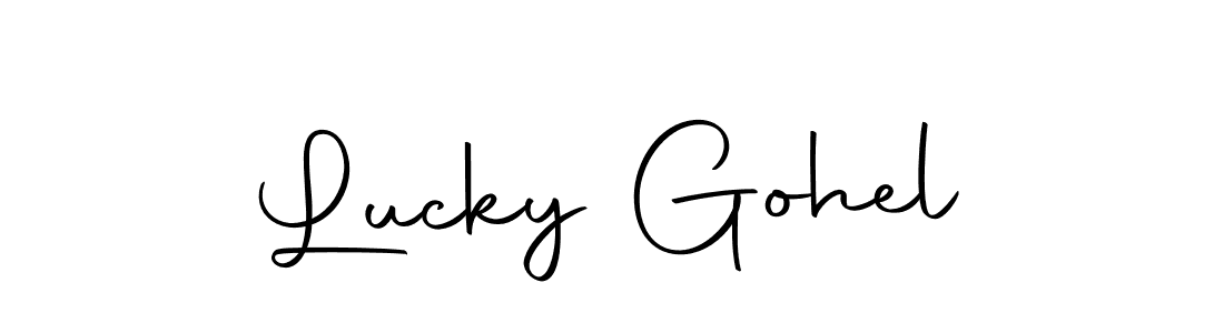 Design your own signature with our free online signature maker. With this signature software, you can create a handwritten (Autography-DOLnW) signature for name Lucky Gohel. Lucky Gohel signature style 10 images and pictures png