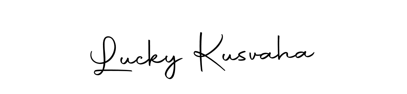 Design your own signature with our free online signature maker. With this signature software, you can create a handwritten (Autography-DOLnW) signature for name Lucky Kusvaha. Lucky Kusvaha signature style 10 images and pictures png