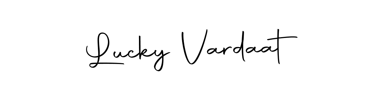 How to make Lucky Vardaat name signature. Use Autography-DOLnW style for creating short signs online. This is the latest handwritten sign. Lucky Vardaat signature style 10 images and pictures png