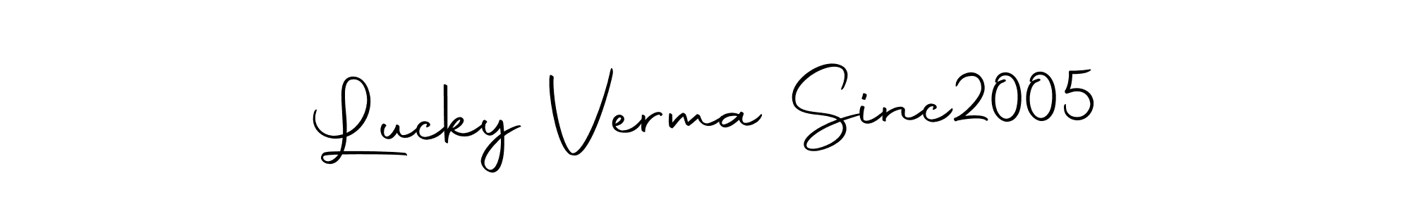 How to make Lucky Verma Sinc2005 name signature. Use Autography-DOLnW style for creating short signs online. This is the latest handwritten sign. Lucky Verma Sinc2005 signature style 10 images and pictures png
