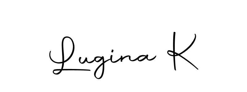 Make a beautiful signature design for name Lugina K. With this signature (Autography-DOLnW) style, you can create a handwritten signature for free. Lugina K signature style 10 images and pictures png