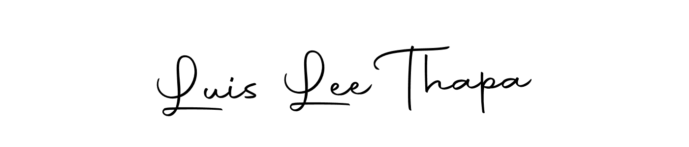 How to make Luis Lee Thapa name signature. Use Autography-DOLnW style for creating short signs online. This is the latest handwritten sign. Luis Lee Thapa signature style 10 images and pictures png